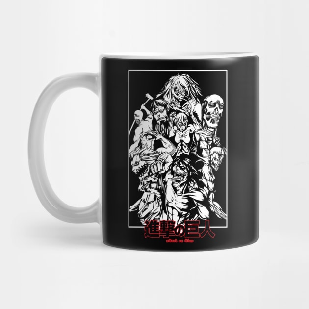 Attack on Titan - All Nine Titans Art by Otaku Vibes